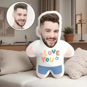 Custom Face “I Love You” Pillow
